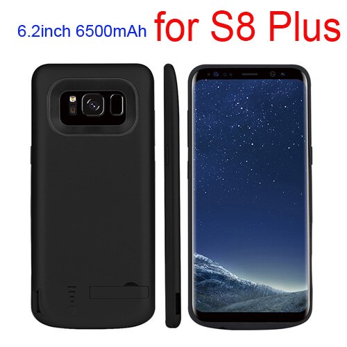 Back Battery Case For Samsung Galaxy S8/S8 Plus External Battery Backup Charger Case Cover 5000mAh /6500mAh: Black for S8 Plus