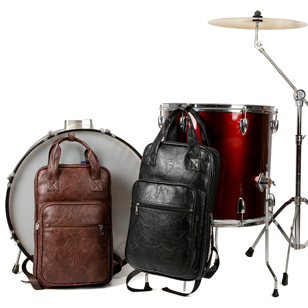 PU Leather Drum Stick Drumsticks Bag Carrying Case Music Score Book Bag Percussion Instruments Parts Accessory