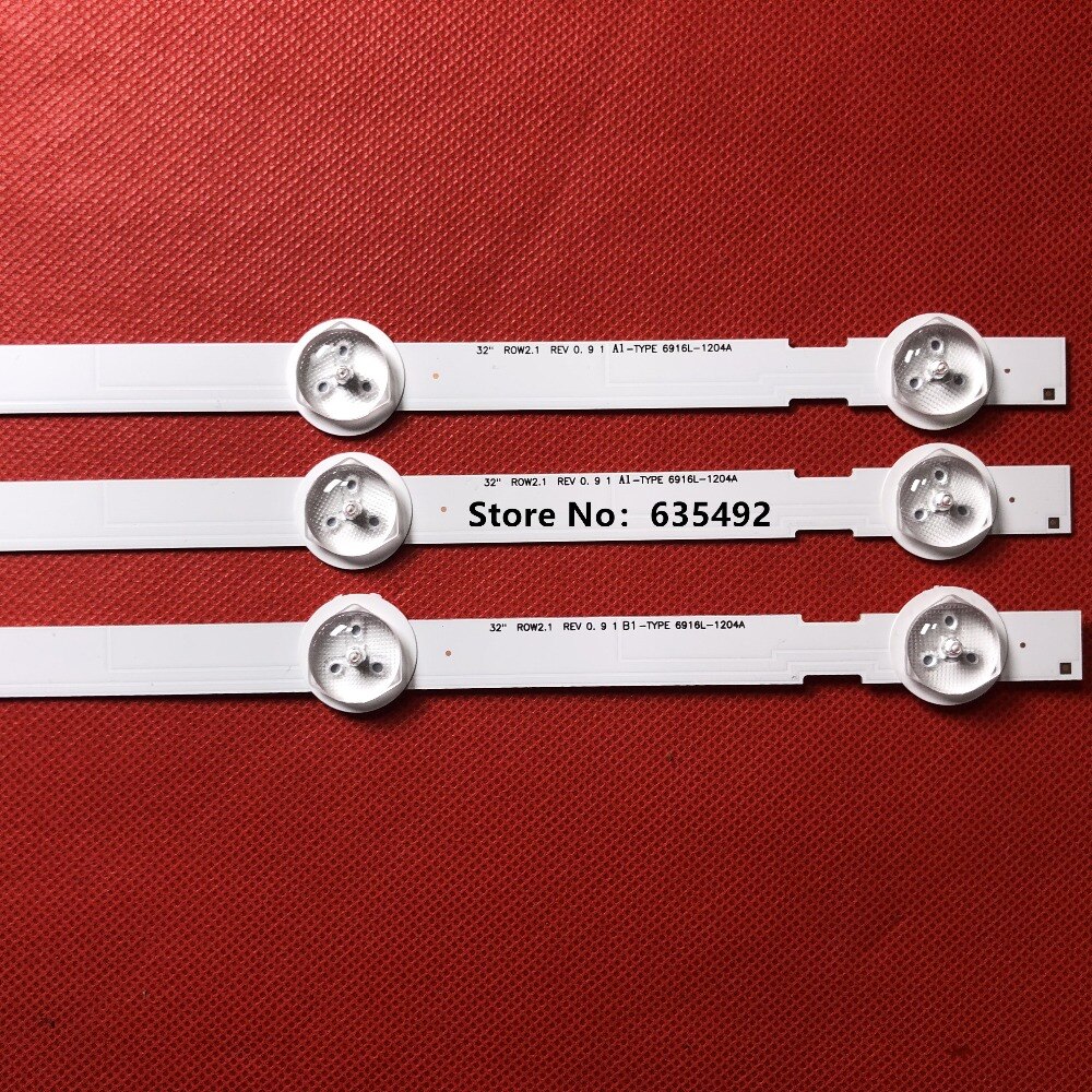 3 piezas * A1 tira de luz LED 7 lámpara para LG 32 ''TV 32LN520B LC320DXE (SF) (R5) V13 MDL 6916L-1399A 6916L-1400A