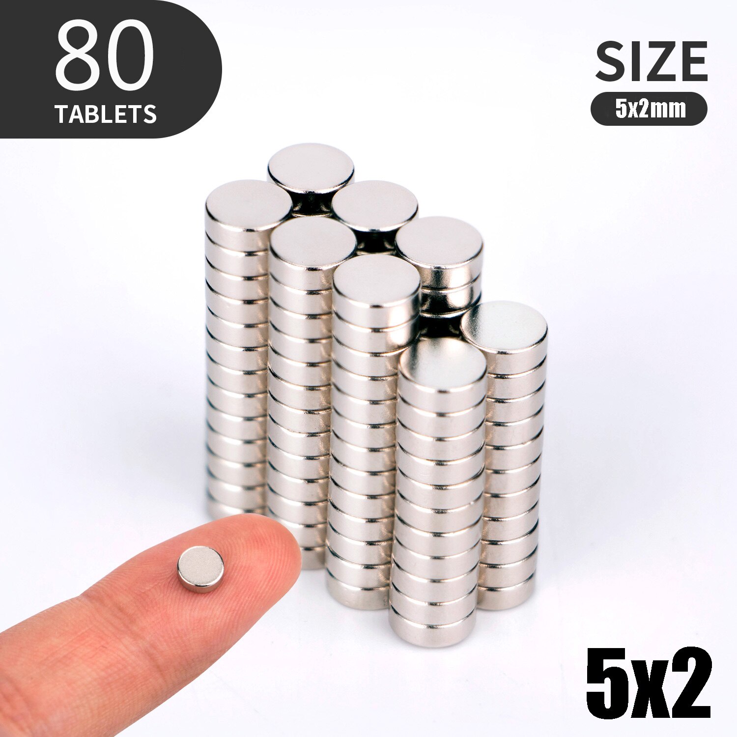 10 20 50 unids/lote 5x2 5x3x3 4x4 5x5 6x2 8 2 8 2 8 2 8x8x2mm imán pequeño imán redondo imanes imán de neodimio de tierras raras: 100pcs(5x2)