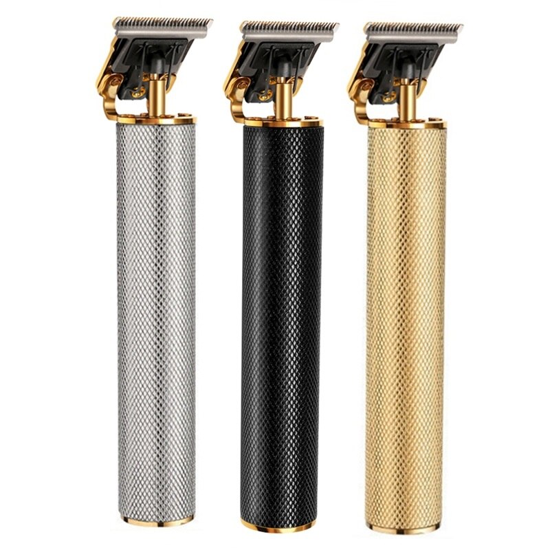 Män kraftfull trådlös efterbehandling hårtrimmer laddningsbar hårklippare skäggtrimmer usb hårskärmaskin