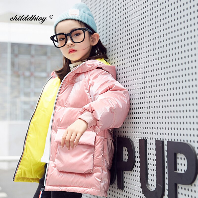 Jungen Winter Mantel freundlicher Mantel für mädchen dicke winddicht warme oberbekleidung freundlicher kleidung mädchen unten jacke 2-10 jahre: Rosa / 10