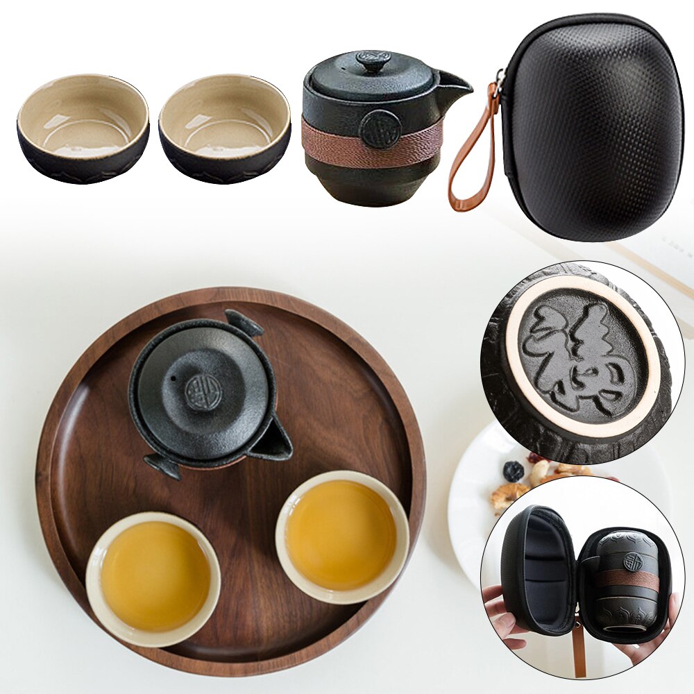 High-End Chinese Kung Fu Tea Set Outdoor Travel Ceramic Teapot Porcelain Teaset Portable Tea Cups Of Tea Ceremony Fine