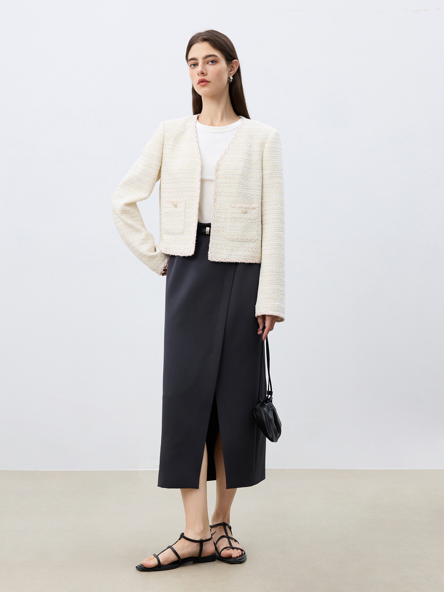 Ziqiao petite size jakke dame forårsjakke koreansk stil hvid high-end kort top afslappet løse damefrakker 25 zq 91136