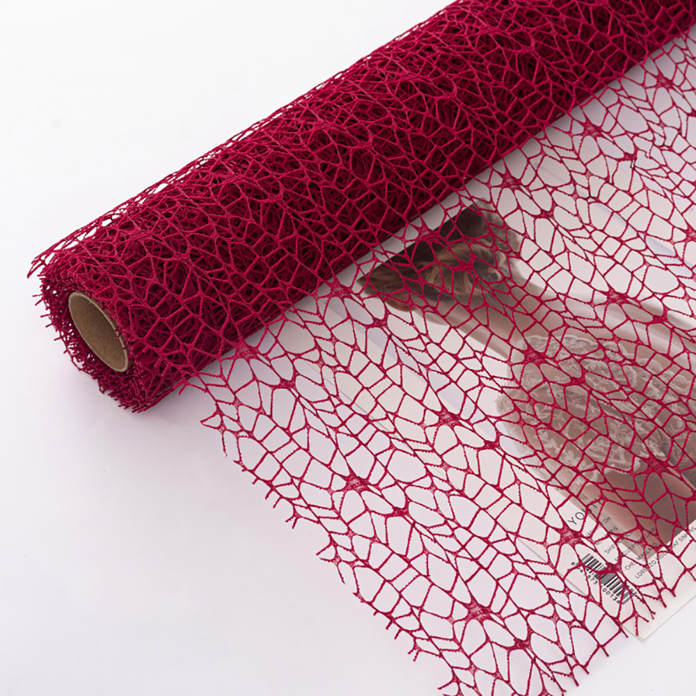 Papier d'emballage de fleurs en maille, filet creux irrégulier, papier pour Bouquet Floral, feuille d'emballage de fleurs fraîches, fournitures d'emballage pour fleuriste: plum