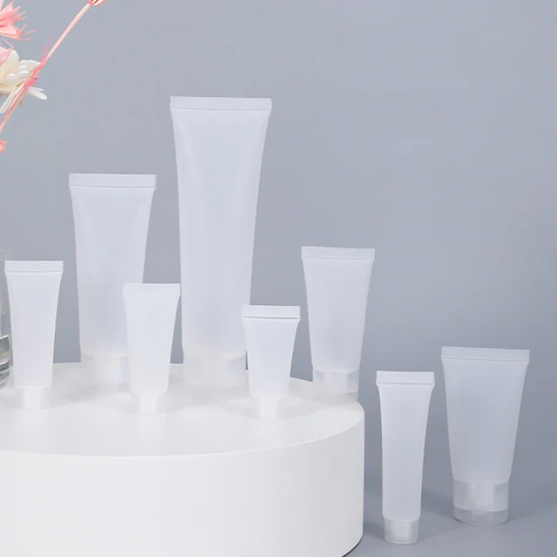10 sztuk/partia 5ml 10ml 15ml 20ml 30ml 50ml 100ml puste plastikowe tubki robić wyciskania odwróć zakrętka butelka wielokrotnego napełniania pojemniki na balsam