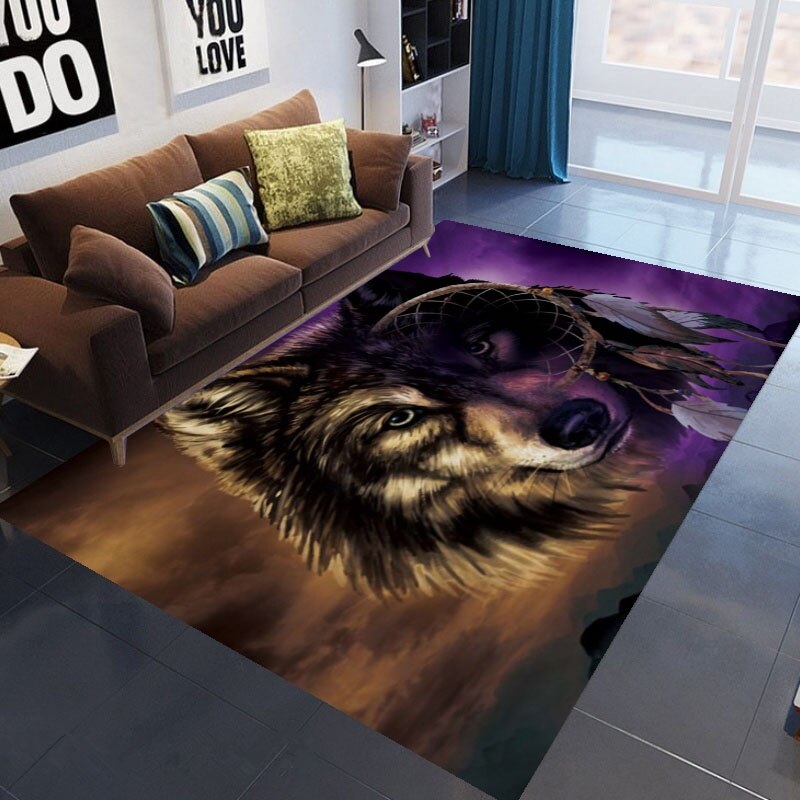 Woonkamer Grote Tapijt Wolf Dream Catcher Paars Bruin Gebied Tapijt Antislip Vloermat 50x8 0Cm/80x12 0Cm/100x15 0Cm/100x120cm: 40x60cm
