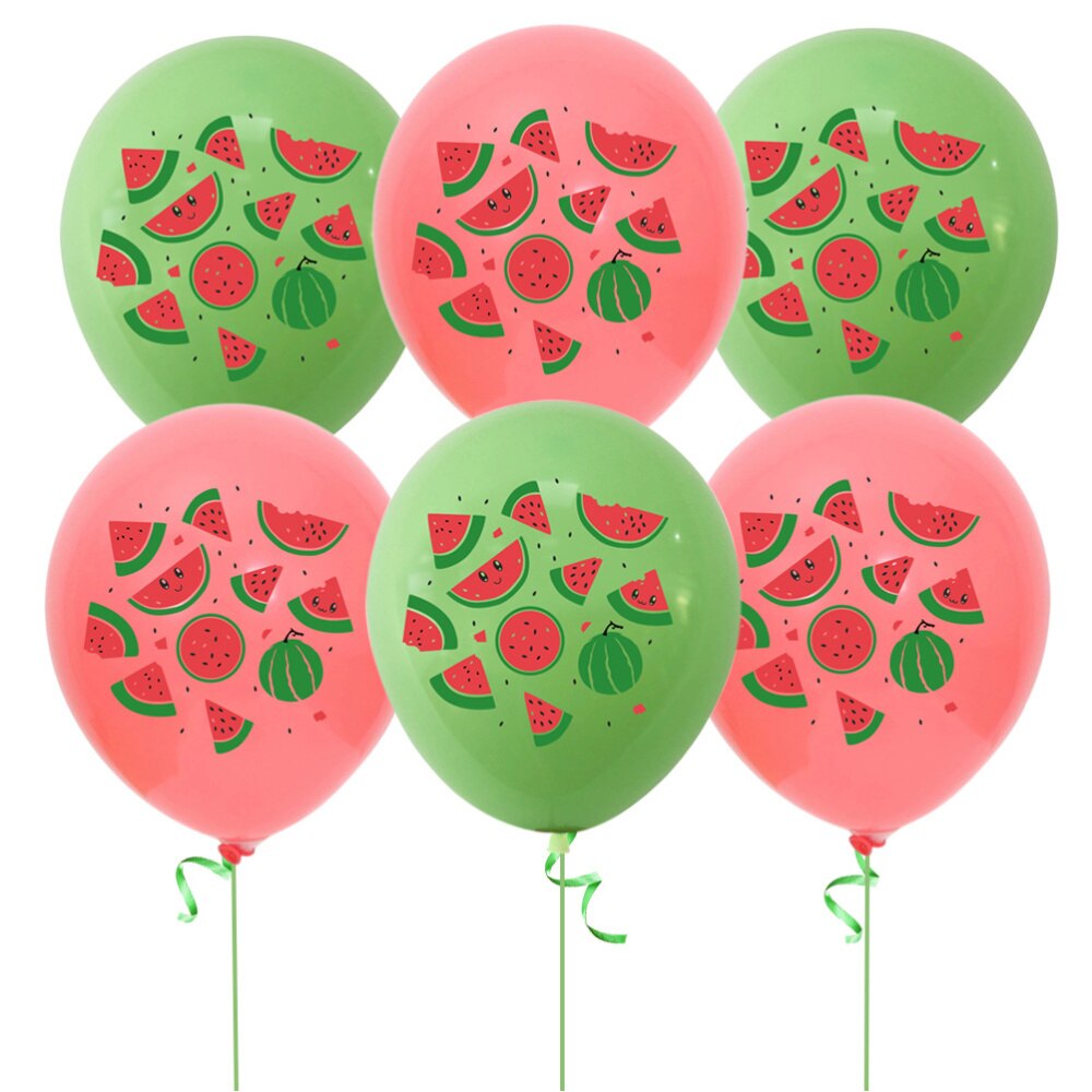 40 stk vandmelon mønster balloner holdbare latex balloner frugt trykte balloner sommer vandmelon-tema festartikler (grøn r