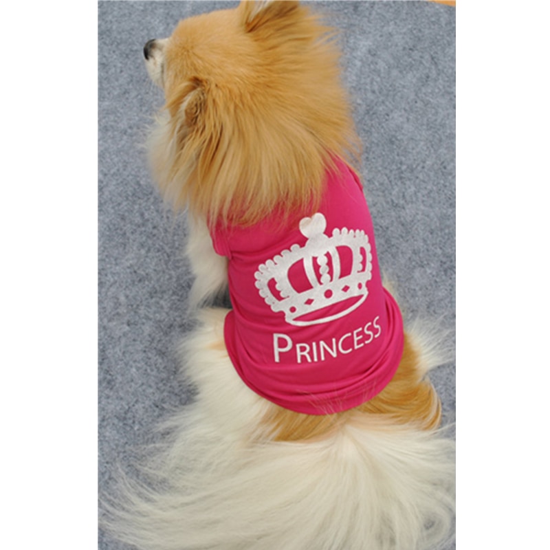 Red Crown Pattern Pet Clothes for Dogs Vest Japanese Dog Clothes Summer Soft Comfortable Breathable Pet Dog Clothes for Pitbulls