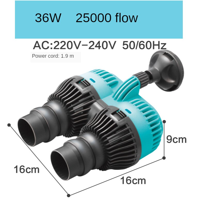 Aquarium Wave Maker Pump Single Double Magnet Head 360 dergee Adjustable Wave Flow Pump for Fish Tank 220/240V Wave Water Pump: 36W(Double Head)