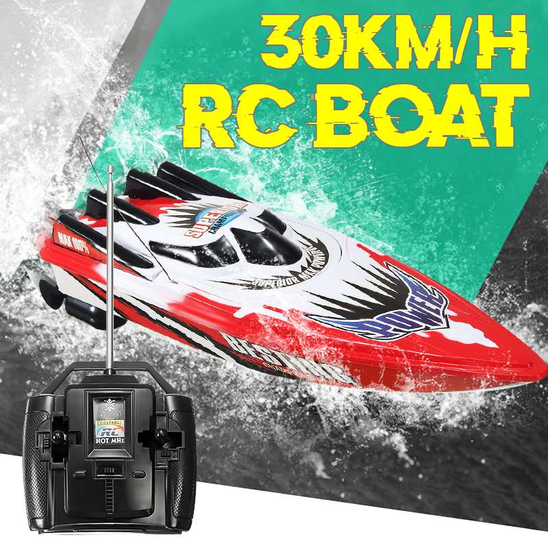 Rc Boot 30 Km/h Kinderen Hoge Snelheid Boot Roeien Oplaadbare Batterij Waterdichte Elektrische Rc Boot Speelgoed Verjaardag Kinderen: Rood