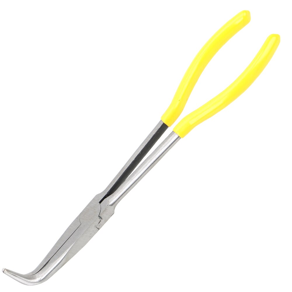 1Pc Straight Bent Tip Mechanic Equipment Extra Long Nose Pliers Hand Tools: 90 degree Pliers