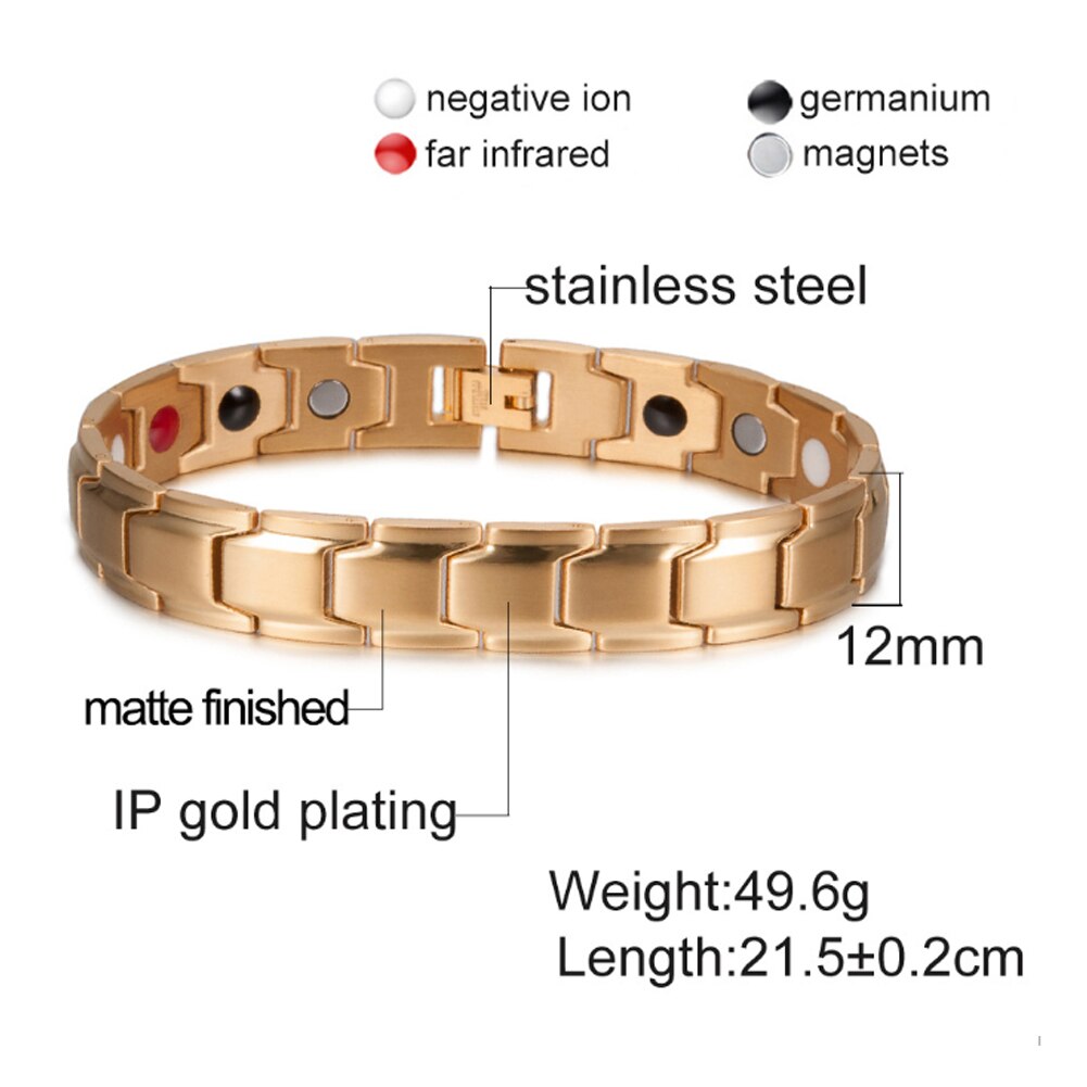 Männer Armband Therapeutische Energie Armband Edelstahl Heilende Magnetische Therapie Armband Hologramm Armband