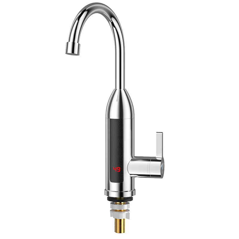 3000 W elektrischer Warmwasserbereiter, Küchenarmatur, Wasserhahn, heißes und kaltes Wasser, Dual-benutzen-LCD-Anzeige, sofortige Heizung, Warmwasserbereiter, Wasserhähne: L / WEISS