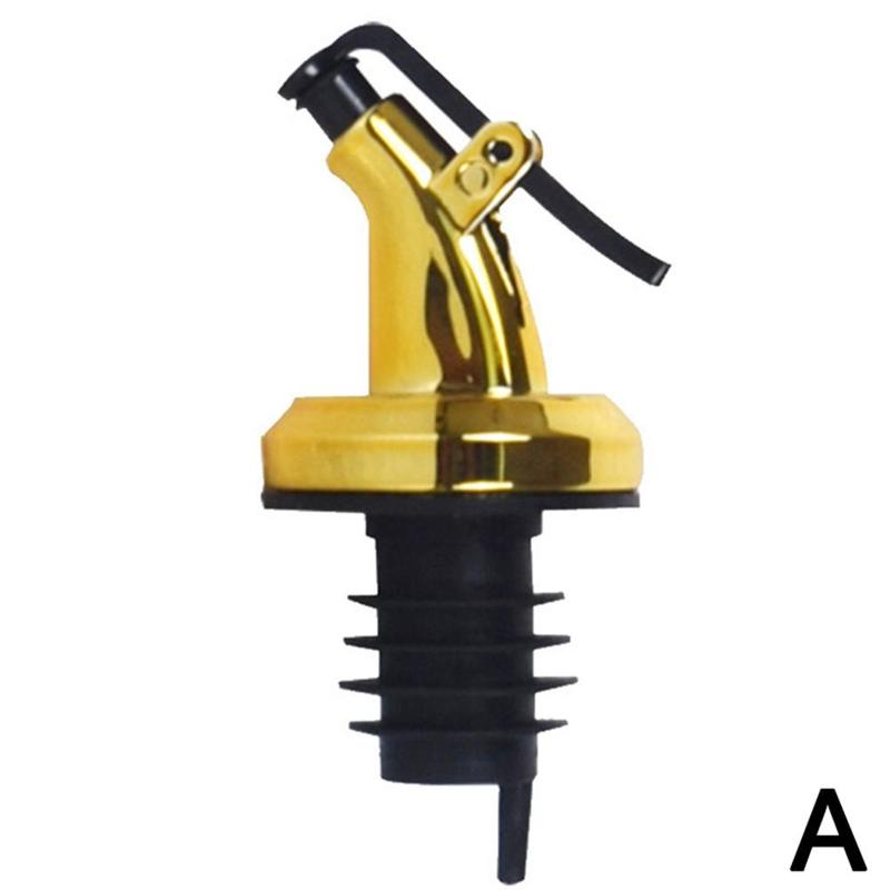 Flasche Ausgießer Leck nachweisen Auslauf Stopper Spender Olivenöl Spritzgerät Alkohol Fluss einstellen Wein kippen Küche Werkzeuge Öl Spritzgerät Spender: 8.5x3.5cm Gold