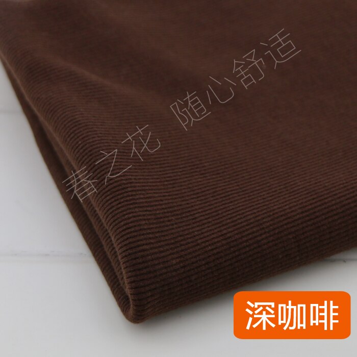 20X 100cm 2x2 Cotton knitted rib cuff fabric stretchy cotton fabric for DIY sewing clothing making accessories fabric: Brown