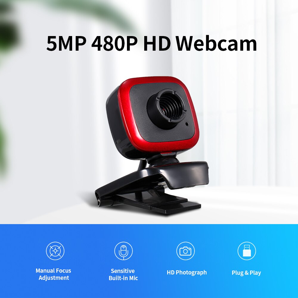 HD 1080P Webcam USB Mini Computer Camera Built-in Microphone, Flexible Rotatable for Laptops Desktop and Gamer for dropshopping