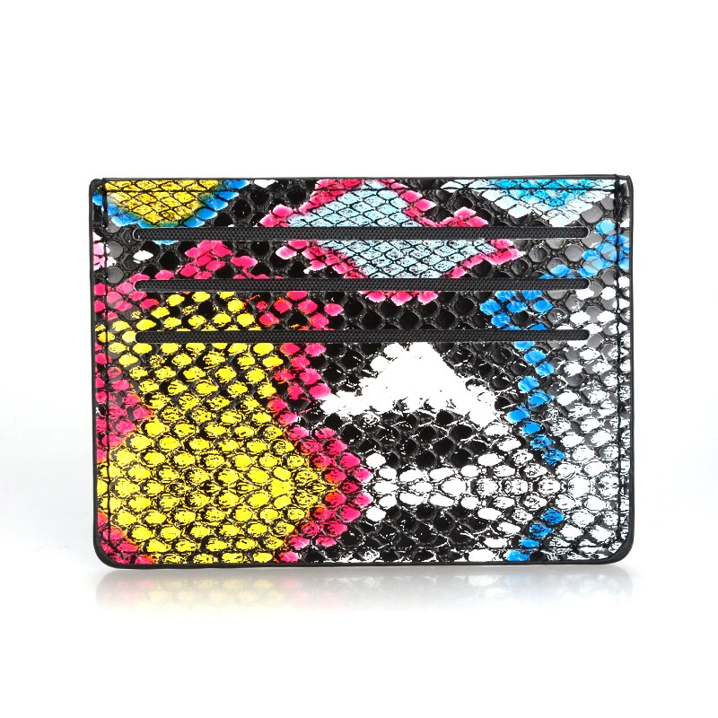 Women Snake Pattern Card Sets Multi-Card Position Compact Card Package Mini Leather Card Holder Document -thin Wallet