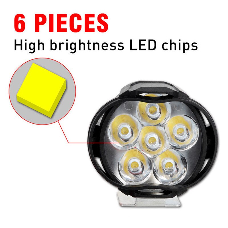 Universele Motorfiets Led Koplamp Lamp Super Heldere 900Lm Scooters Fog Spotlight 6500K Wit Werken Spot Light 12-80V Lichten