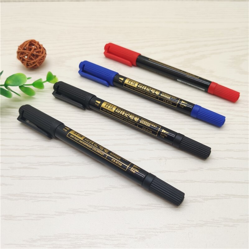 Chosch Twin Tip Permanente Marker Pen Verf Marker Pennen Fijne Punt Waterdichte Inkt Blauw Rode Inkt Voor Tekening Student levert