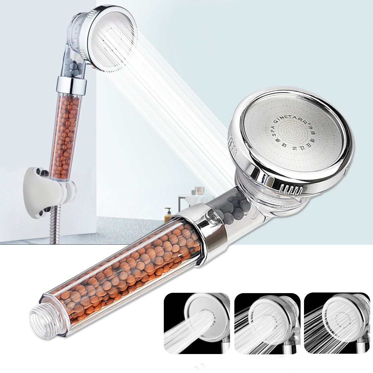 NEUE Badezimmer 3-Funktion Spa dusche kopf mit Filter hochdruck Anion Filter Schlecht Kopf Wasser Sparen Dusche