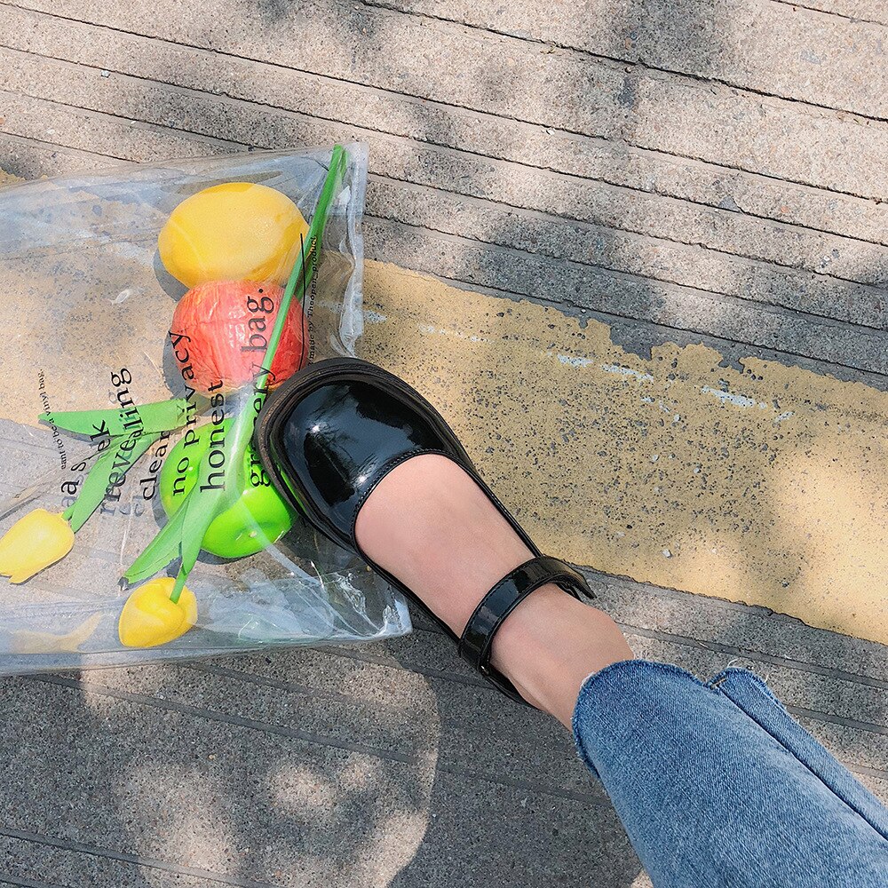 Forår kvinder lejligheder damer japanske mary jane single sko retro britisk stil koreanske små sko