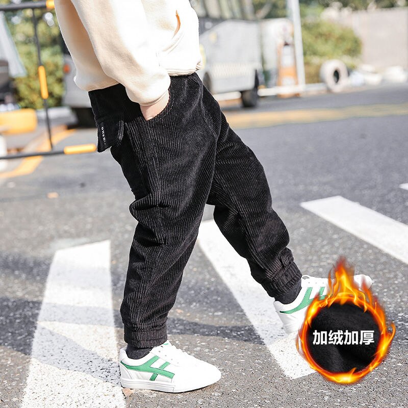 Pantalones de algodón para niños y adolescentes, pantalón cálido de invierno para niños y niñas, pantalones de lana para la escuela, ropa informal para niñas de 3 a 12 años: B / 3 años