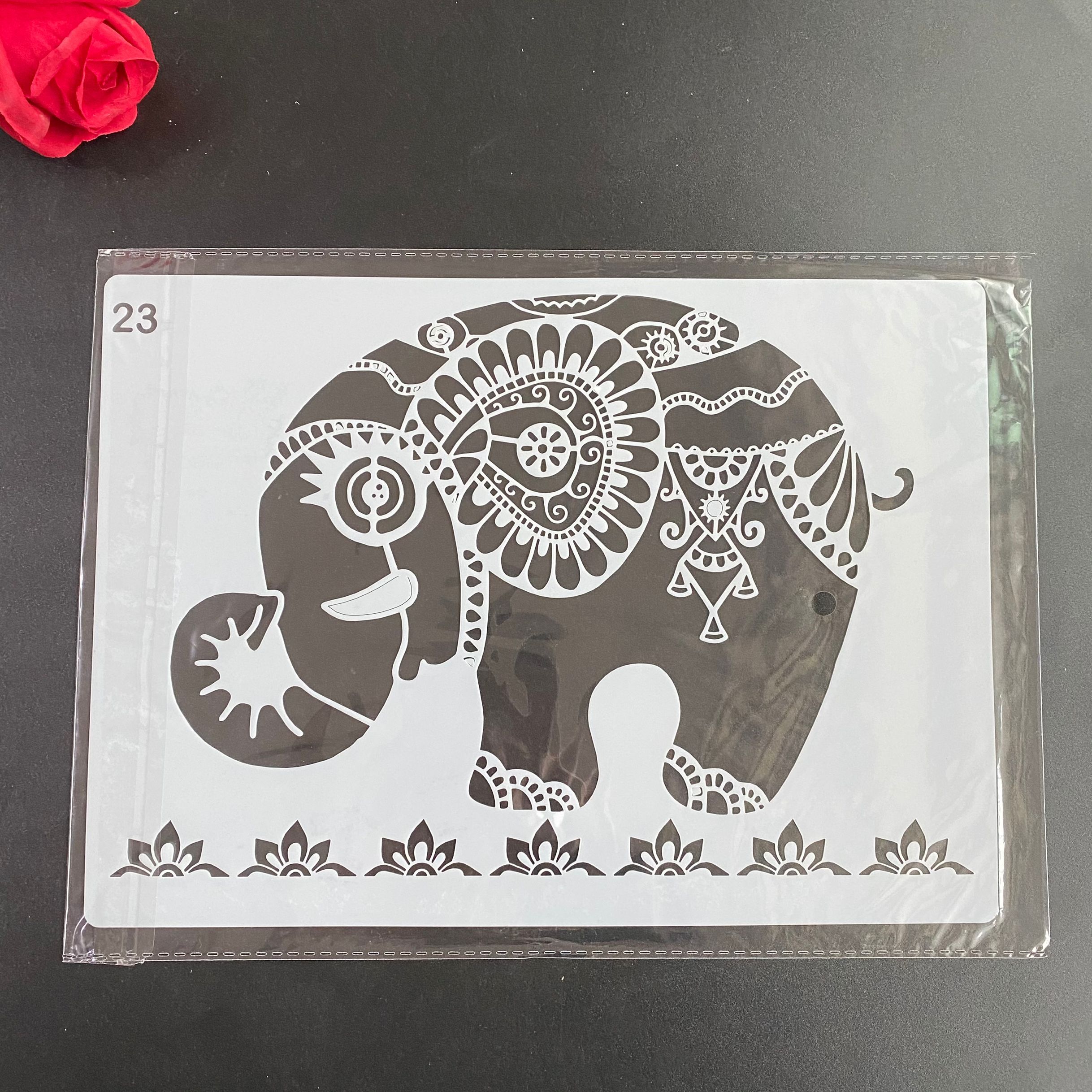 4 Stks/set A4 Mandala Olifant Stencils Schilderij Kleuring Embossing Scrapbook Album Decoratieve Template Stencil Cn (Oorsprong)