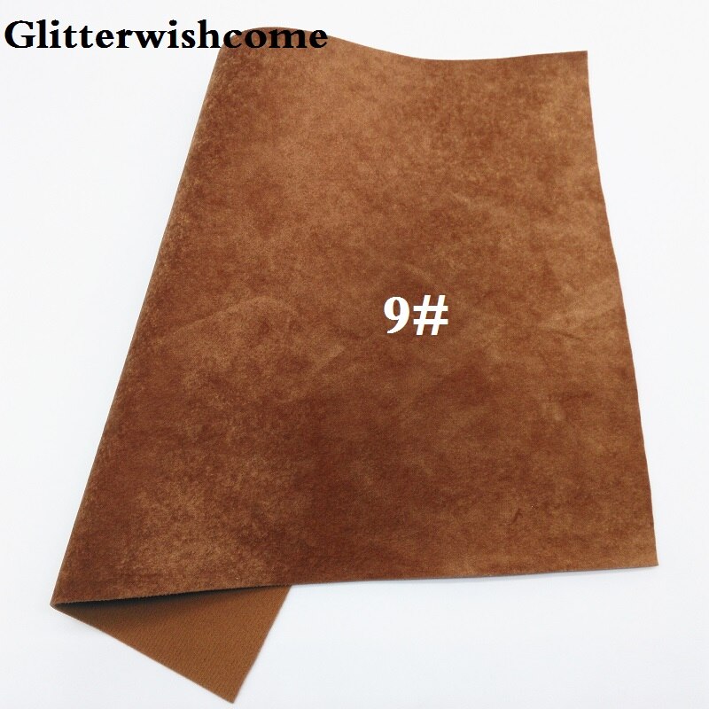 Glitterwishcome 21X29CM A4 Size Vinyl Voor Bows Pu Fluwelen Leer Fabirc Faux Lederen Lakens Voor Bows, GM118A: 9
