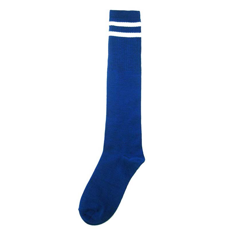 Calcetines largos de fútbol para niños hasta la rodilla, calcetines azules para niños pequeños, calcetines hasta la rodilla para niños