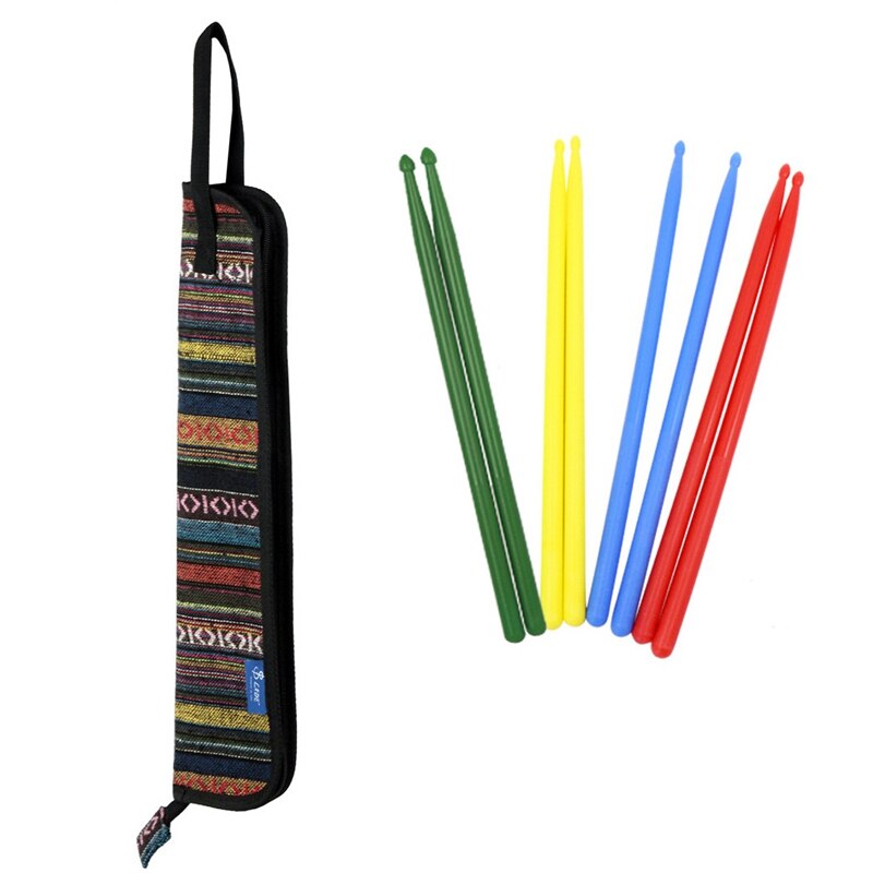 ASDS-SLADE Percussie Instrument Drumsticks Drum Tas Draagbare Stand 4 Pairs Nylon Drumsticks