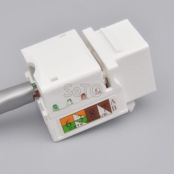 SeTo RJ45 Cat6 de red Gigabit módulo Lan Cat6 conector Keystone para placa de pared hembra