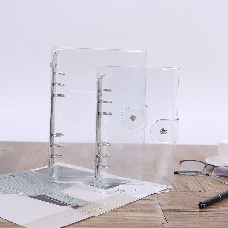 A7 A6 A5 transparent Weiche PVC 6-Ring Bindemittel Abdeckung Druckknopf Schließen fallen für 6 See Nachfüllung EinfüGen füllstoff Papier verlieren Blatt Bindemittel
