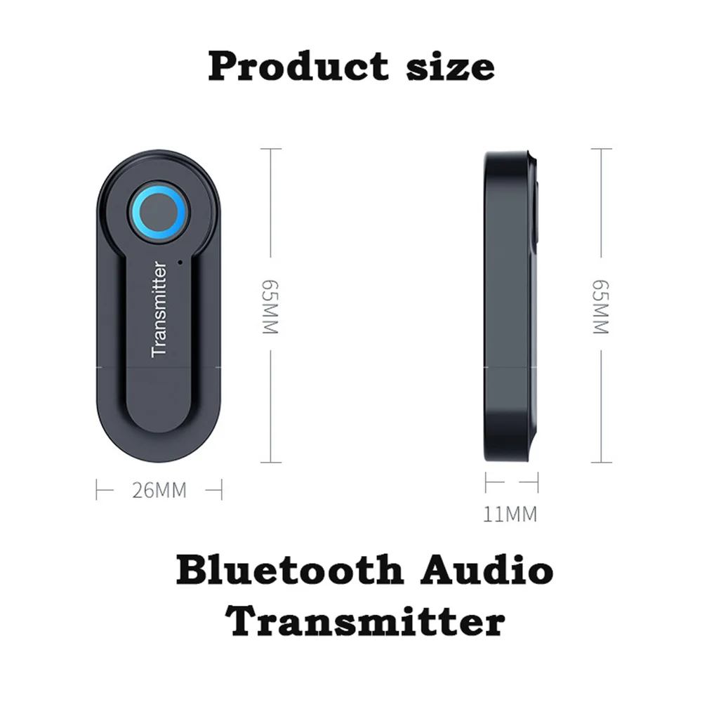 Transmisor Bluetooth 5,0 con conector Jack de 3,5 MM, adaptador inalámbrico de Audio estéreo para PC, TV y auriculares