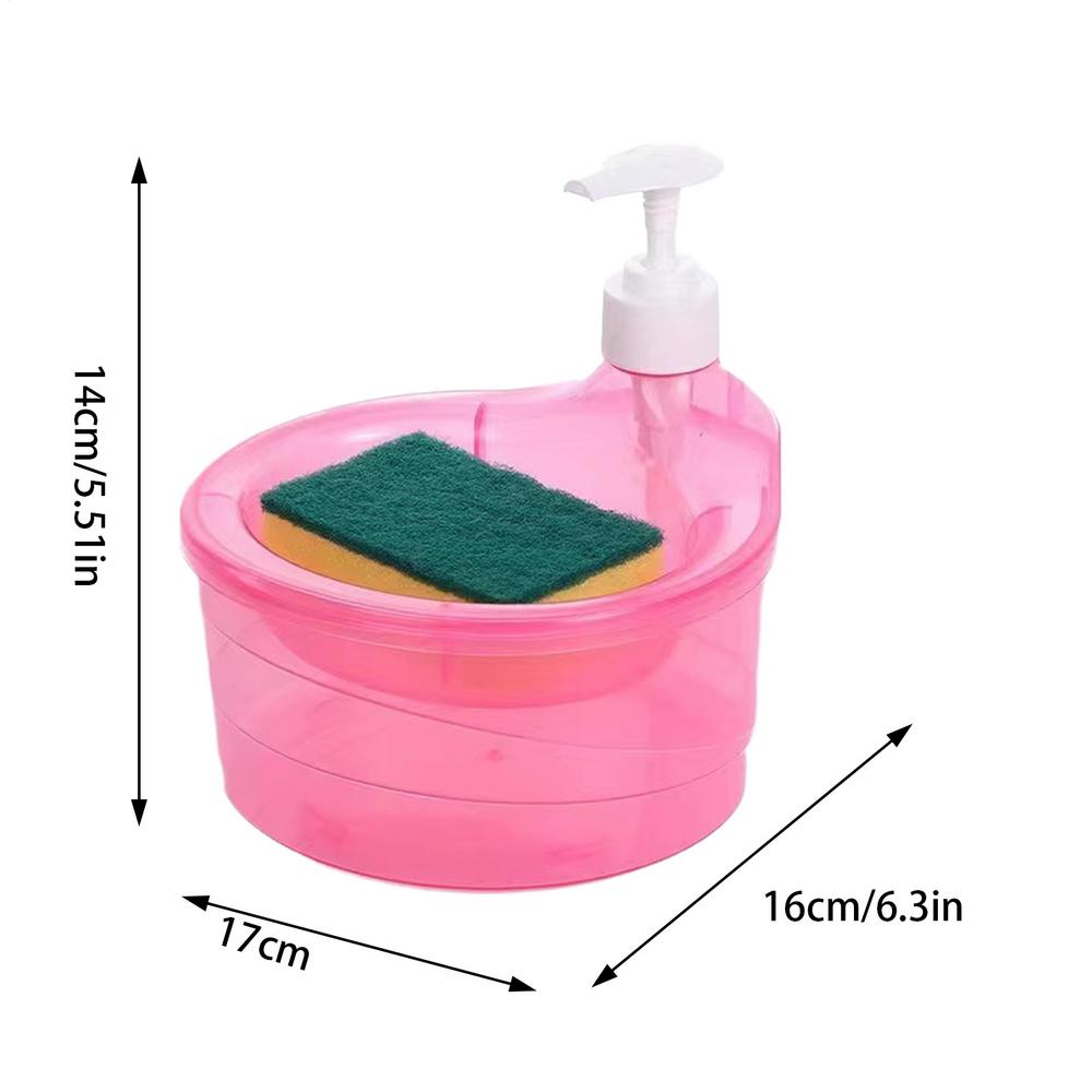 Dishwasher Dispenser Sponge Holder Washing Soap Dispenser 2 In 1 Washing Up Liquid Dispenser With Sponge Dish Soap Dispenser And: Red
