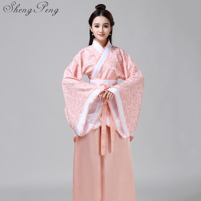 chinese folk dance fairy costume brocade women's classical hanfu costume traditional ancient chinese clothing CC399