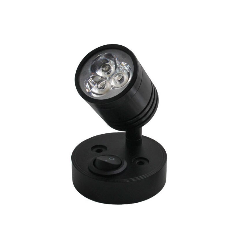 Lámpara de techo Flexible para caravana, barco casa rodante, interruptor de luz de lectura, 12V: black Cold White
