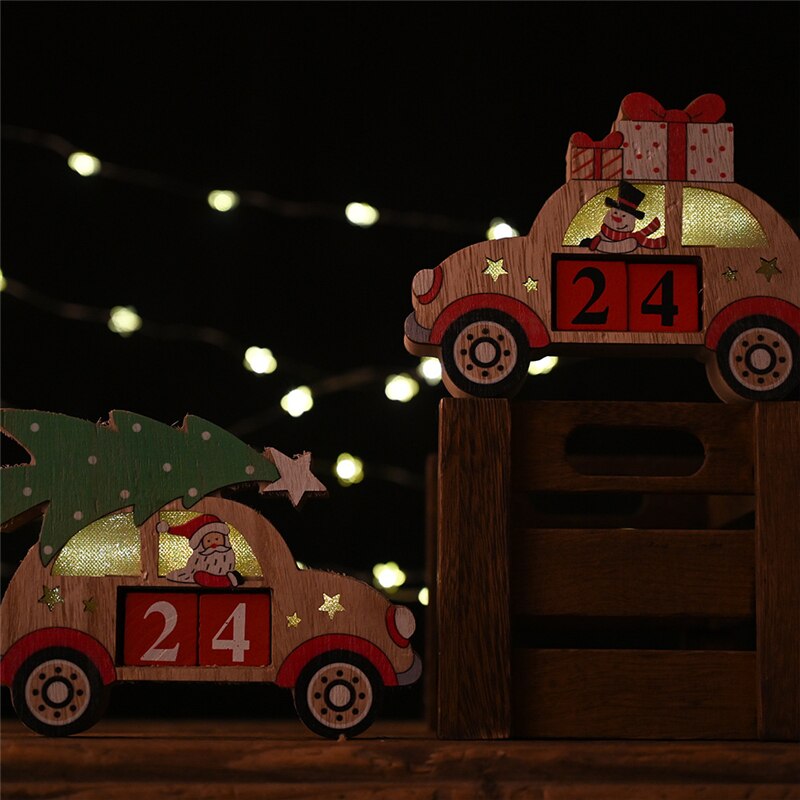 Santa Claus Wooden Pinecone Calendar Christmas Wooden Calendar Christmas Year Countdown Calendar Calendario Madera