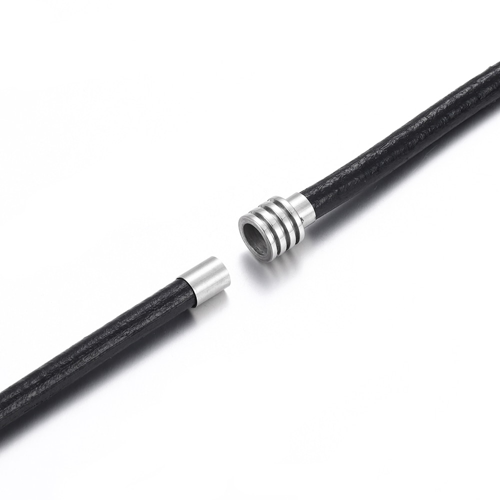 Stainless Steel Magnetic Clasps Column Hole 6mm Leather Cord Clasp Bracelet Magnet Buckle Closure DIY Jewelry Making Accessories