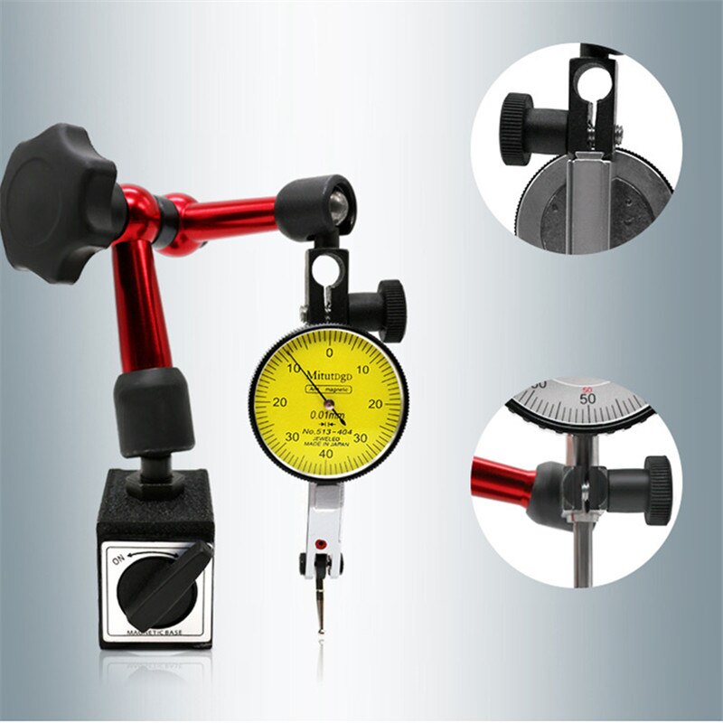 Flexible Dial Test Indicator Gauge Universal Magnetic Base Holder Stand Table Scale Precision Indicators Measurement Tool