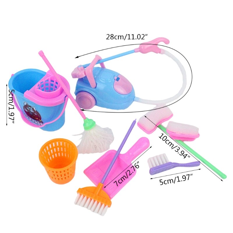 9Pcs Keuken Schoonmaken Speelgoed Huishoudelijke Schoonmaken Tool Pretend Play Speelgoed Interactieve &amp; Educatief Housekeeping Schoonmaken Speelgoed H055