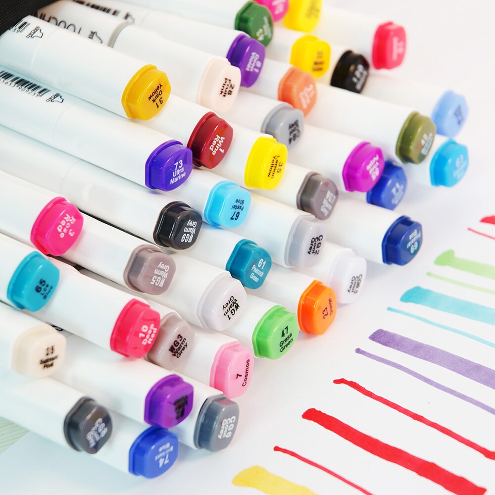 Touchnew Kunst Marker Kuli 40 Farben einstellen Alkohol-tinte auf wasserbasis Skizze Marker stifte für Künstler Porträt Darstellung Zeichnung Kunst liefert