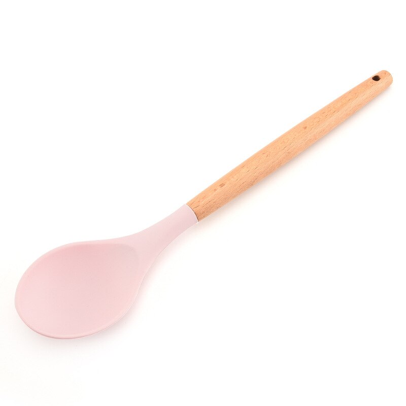 Ustensiles de cuisine en silicone, 11- pièces, ustensiles de cuisine antiadhésifs, cuillère de cuisine, spatule, manche en bois, ustensiles de cuisine: C