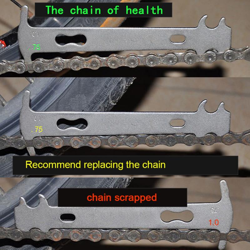 Mountain Road Bike MTB Chains Gauge Measurement Ruler Repair Tool Bicycle Repair Tools Bicycle Chain Wear Indicator Checker