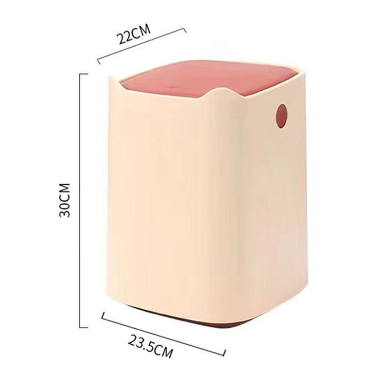 Desktop Mini Prullenbak Pers-Type Nordic Desk Afval Papier Buis Creatieve Japanse Thuis Kleine Opslag Emmer: Large dark red