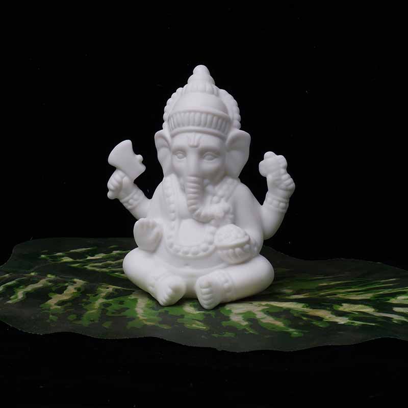 Ganesha serien heminredning buddha statyer figurer keramik dekoration lila sand vit porslin elefant buddha