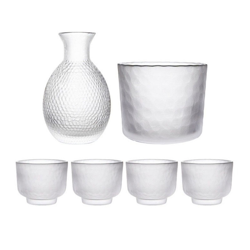 Hammer Pattern Ice Fog Matte Cup Japanese Sake Set Wine Warmer Fruit Wine Tequila Pot Whisky Glass Cup Wineware: FROST