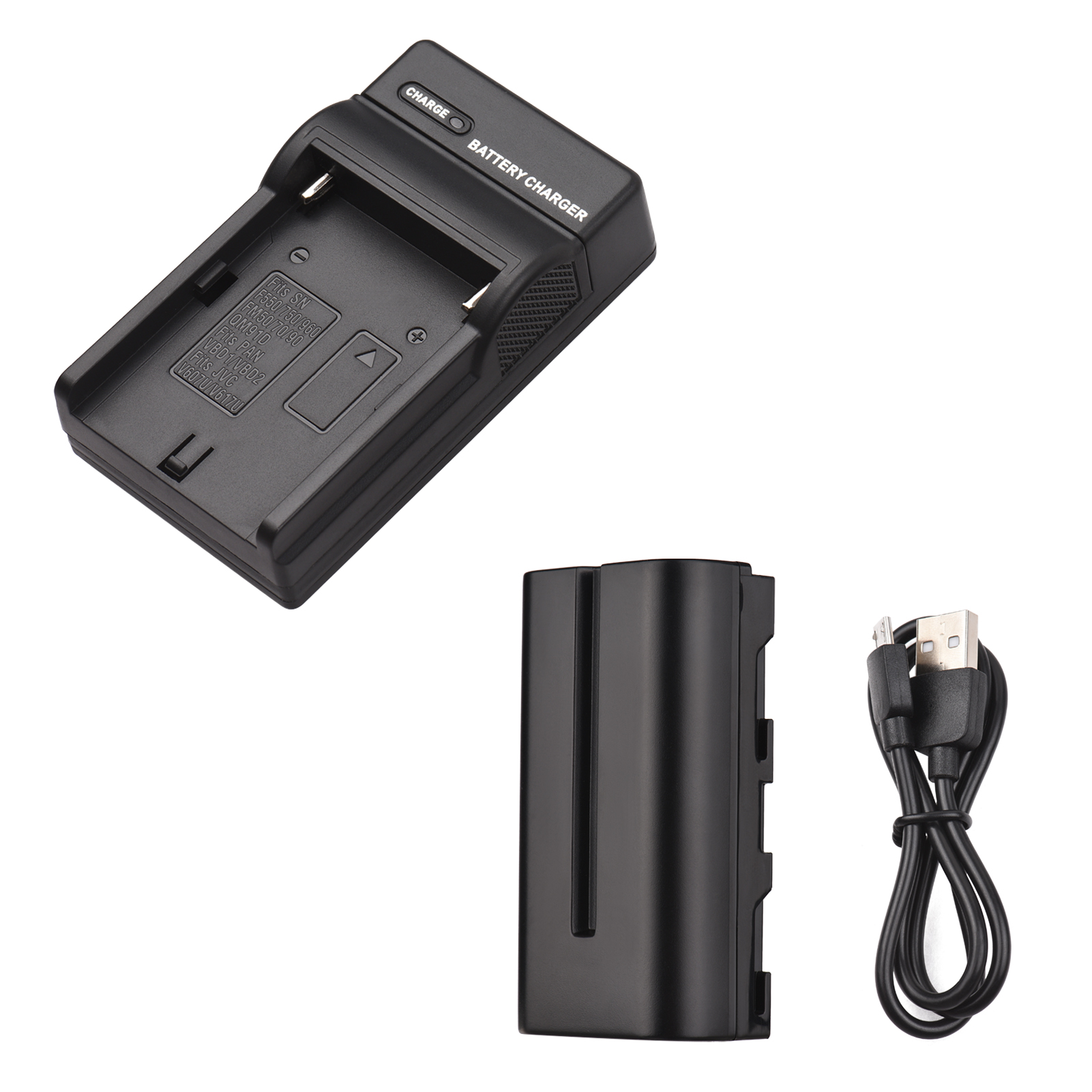 NP-F550/NP-cavo del USB della batteria ricaricabile del corredo 7.2V 2600mAh della batteria &amp; del caricatore della macchina fotografica F570 per SONY NP-F550 F570 F750 F770 F960 F970