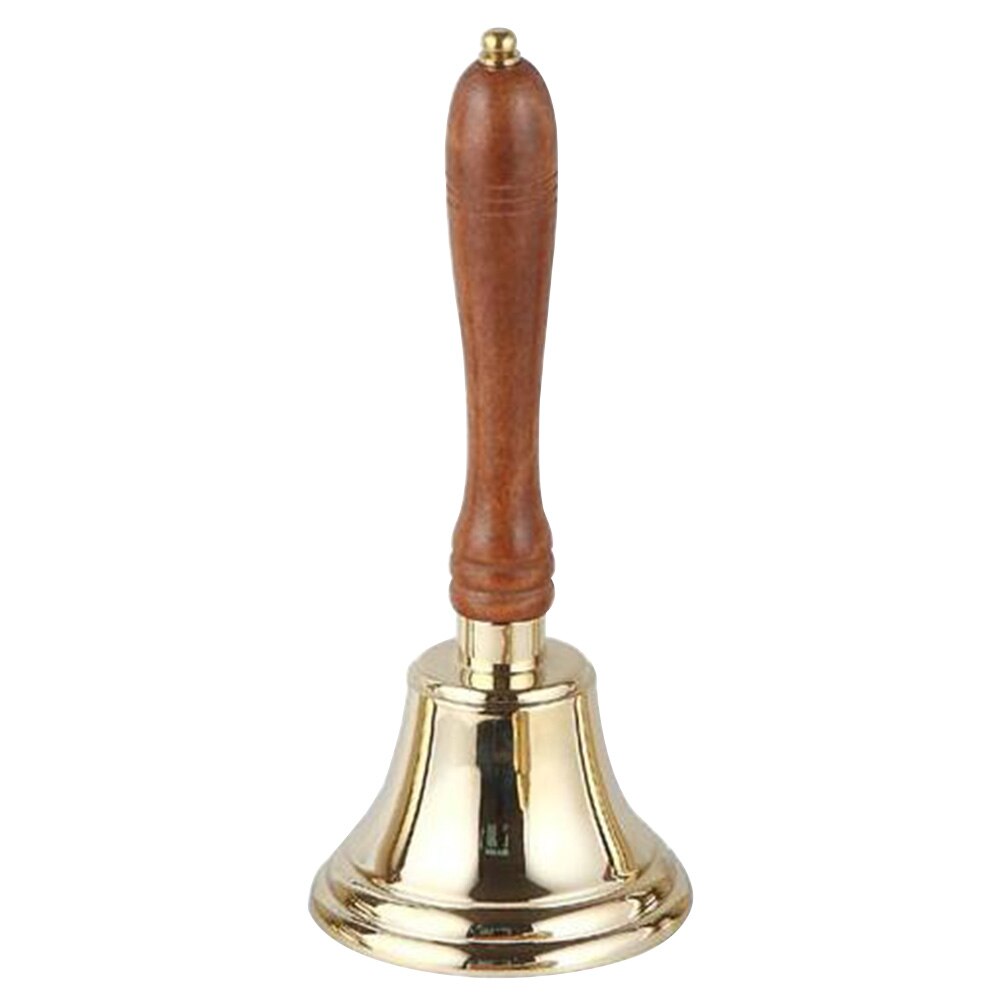 Classic Ringing Party School Wood Handle Training Home Hand Bell Hotel Reception Hospital Loud 3.5 Inch Party Pub School