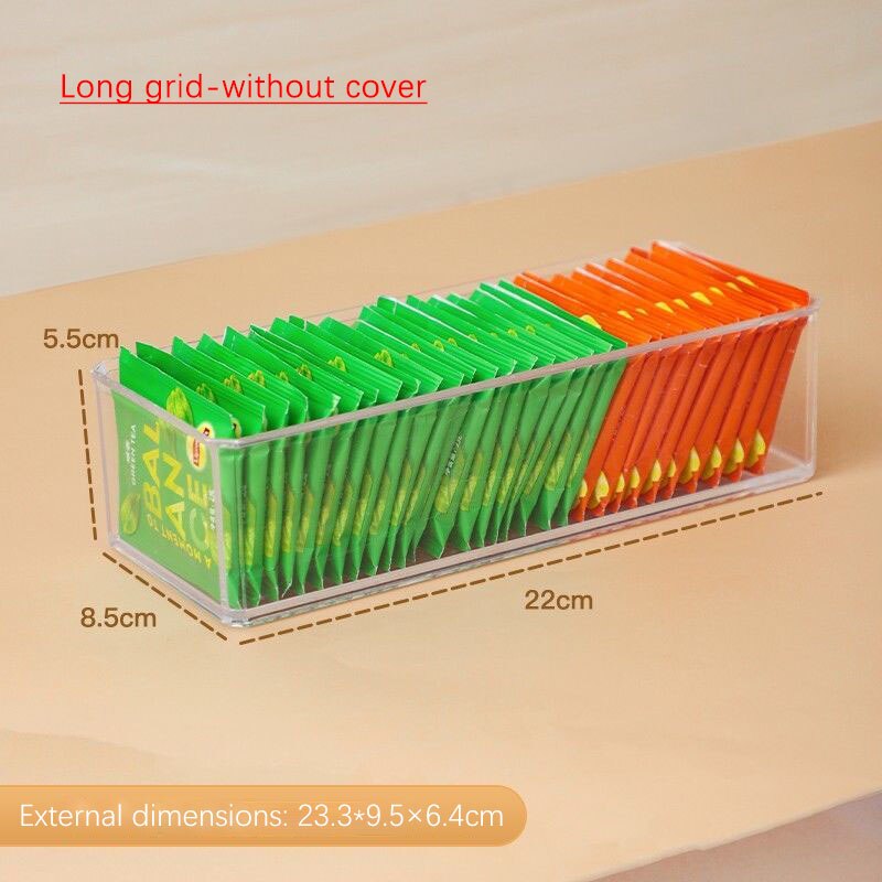 Caja de almacenamiento de bolsas de té, cajonera de clasificación de cápsulas de café, tarro de almacenamiento sellado de acrílico con tapa, contenedor de azúcar para té y café: 2
